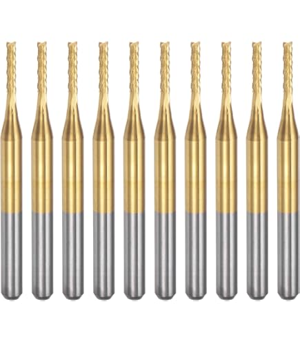 Amazon.co.jp: Oフルートエンドミル 1/8シャンク、1/16 切削直径、12mm