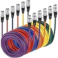 NEEWER 6 Pack 25 feet/7.6m Mic Cable Cord, XLR Male to XLR Female Microphone Audio Colored Snake Cables (Purple/Red/Blue/Oran