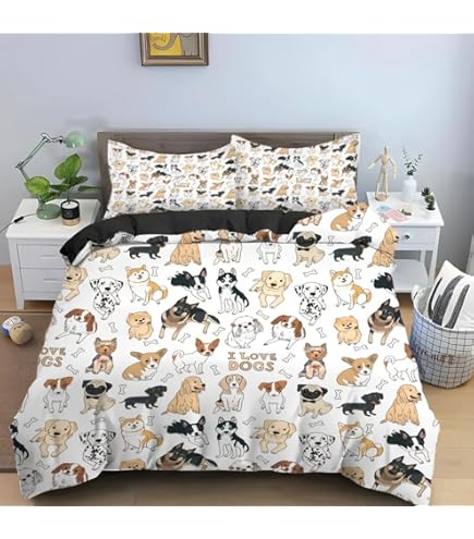 Amazon｜布団カバー 柴犬 犬柄 (2) 枕カバー 寝具カバーセット 3点