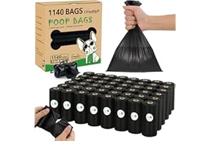 Dog Poop Bag 1140 Counts 57 Rolls, Unscented Doggy Poop Bags, Leak-Proof Dog Bags for Poop, Dog Waste Bags with Dispenser (13 x 9 Inches)