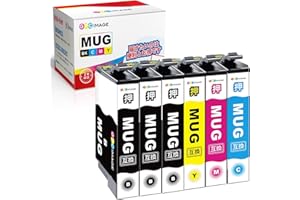 GPC Image MUG-4CL エプソン 用 インク マグカップ 4色パック+ MUG-BK ブラック 2本 (計6本) 増量タイプ エプソン 対応 マグカップ 純正と併用可能 Epson 用 インク マグカップ EW-452A EW-052A 