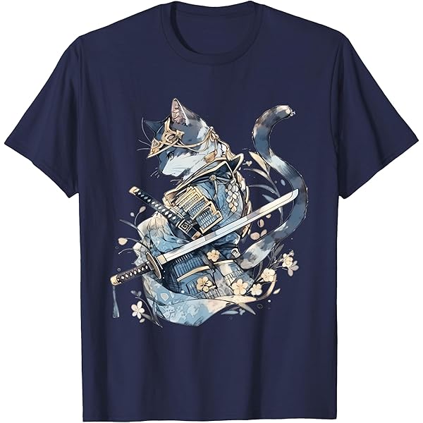 FACT・ガール×日本刀Tシャツ Amazon | 日本の侍猫刀忍者 ヤクザタトゥー Tシャツ | Tシャツ
