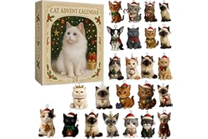 猫アドベントカレンダー2025、2Dアクリルキャットアドベントカレンダー、猫愛好家のための24日間のクリスマスカウントダウンカレンダー、かわいい子猫の休日の装飾装飾品
