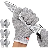 RUFCRIL Cut Resistant Gloves Food Grade, LEVEL 5 Protection Safety Kitchen Cuts for Oyster Shucking, Fish Fillet, Processing,