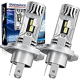 「H4 LED 超爆光モデル」SUPAREE H4 LED ヘッドライト 車検対応 爆光 10倍明るさUP 30W*2 Hi/Lo切替 6500K 車/バイク用 DC12V ハロゲンサイズ 三重放熱 静音ファン 長寿命 高光効LEDチップ ノイズ抵抗