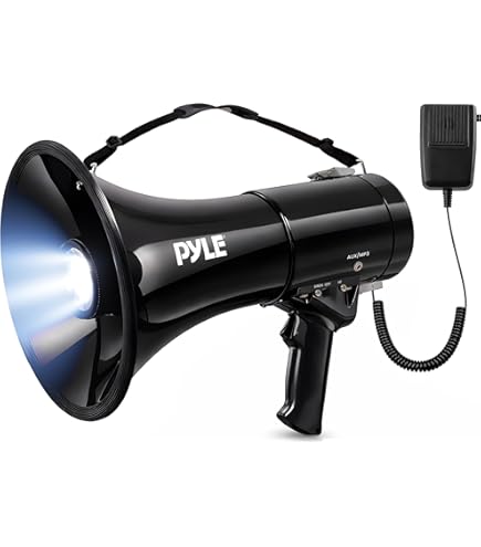 MyMealivos Alto-falante Megafone Portátil Com Potência De 35 Watts PA Bullhorn Com Microfone Portátil Destacável, Sirene Integrada, Pen Drive USB E Gravação 240S (preto - View #5