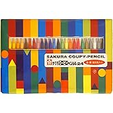サクラ 【クーピー】ペンシル 24色セット ソフトケース入 金、銀、蛍光色入り 削り器、消しゴム付き