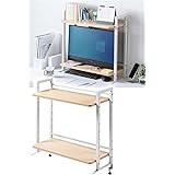 サンワダイレクト 机上ラック 幅60cm クランプ式 棚 高さ調整 ライトブラウン 100-MR186LM
