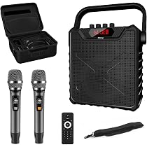 Amazon | Giecy スピーカーセット 拡声器 ワイヤレスマイク2本