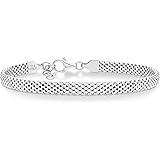 MiaBella 925 Sterling Silver Italian Mesh Link Chain Bracelet 7"-8"