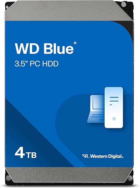 Western Digital WD Blue Internal HDD 4TB CMR 3.5 Inch SATA Cache 128MB 5400rpm WD40EZZX-AJP Eco Package - 1