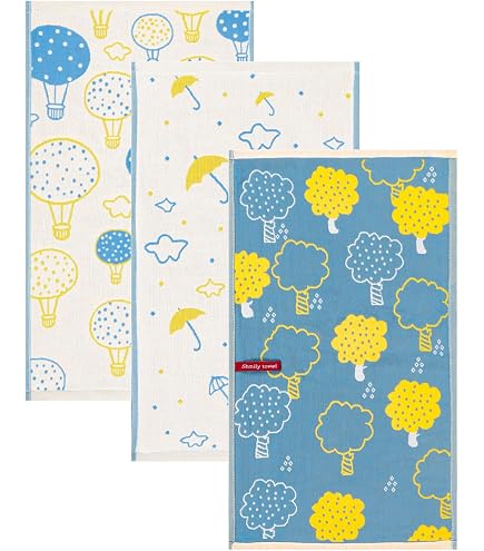 Amazon｜fuwara 6重織ガーゼフェイスタオル 約30×75cm (きのこ