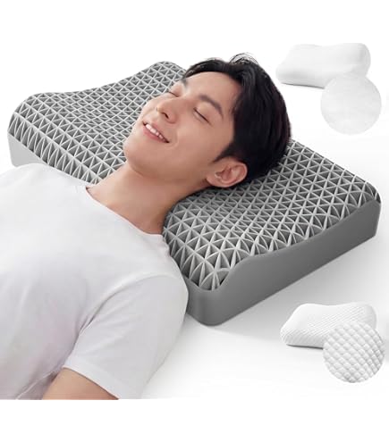 ハニカム構造メモリーフォーム枕 Amazon｜冷感 まくら ジェル，三角ハニカム構造高反発無重力枕人間工学