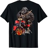Amazon どらむ ドラム ドラマー バンド 楽器 筆絵 イラスト おもしろ Tシャツ 半袖 Tシャツ カットソー 通販