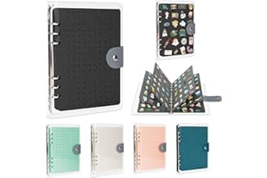 【小さな宝石帳】ピンバッジ 缶バッチ ディスプレイホルダー ケース カバー 収納 飾る 8ページ 350個 PIENS (ブラック)