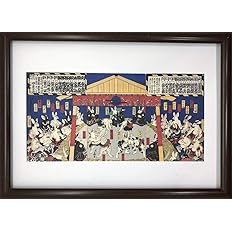 Amazon 歌川芳藤 兎絵 勧進大相撲之図 ポスター 輸送用 額付き ホビー おもちゃ 名画 絵画 浮世絵 グッズ インテリア コレクション 雑貨 ウサギ 相撲 アイドル 芸能人グッズ 通販