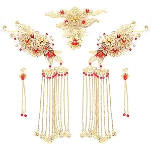 【Angelicate】中国 髪飾り 古代 髪留め ヘアアクセサリー かんざし セット (Aタイプ)