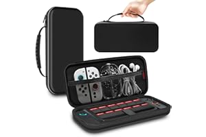 OTL Switch 2 対応 ケース Switch 2025専用 収納バッグ EVAハードシェル 耐衝撃 防水 防塵 保護 大容量 12ゲームカードスロット 旅行用 キャリングセット小物収納可 持ち運び便利(ブラック)