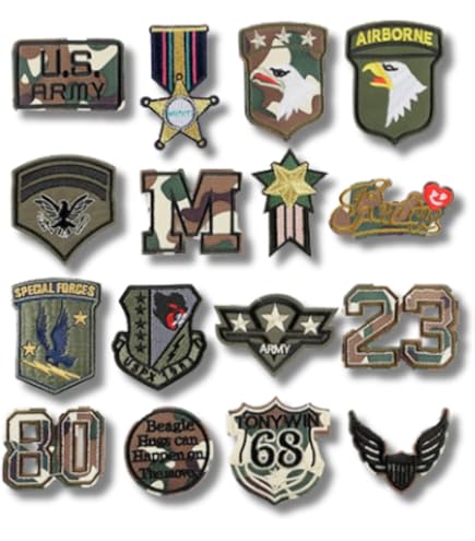Amazon.co.jp: 刺繍ワッペンセット ミリタリー中心 画像の14枚+おまけ2