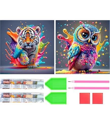 Amazon.co.jp: KAKISO 30x30 cm カラフルなフクロウカラフルな鳥 DIY