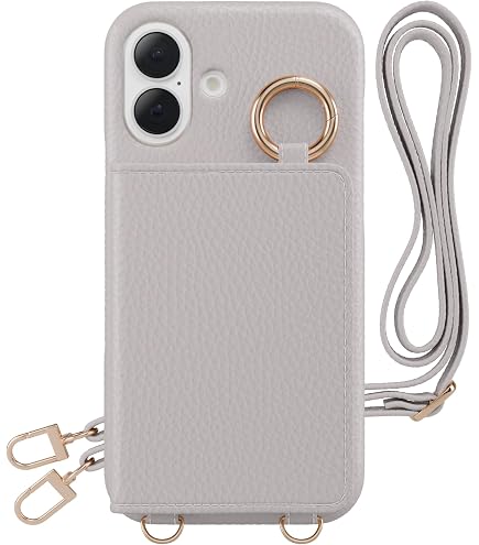 Amazon.co.jp: MINTY iPhone17 用 ケース ショルダーストラップ リング
