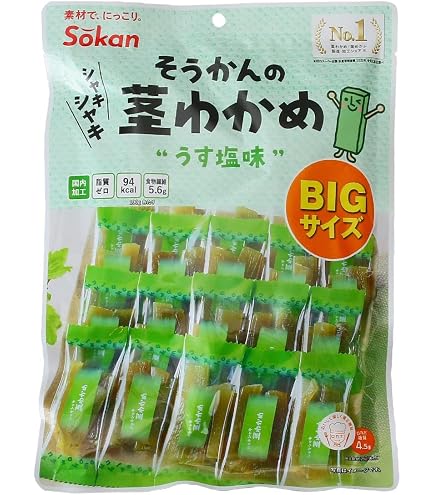 Amazon | 壮関 そうかんの茎わかめうす塩味ボーナスパック105g×6袋