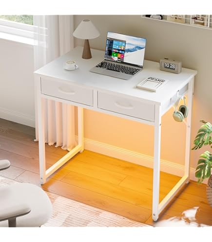 Amazon | Tvilum ワーナーデスク 引き出し4個付き ホワイト | 机