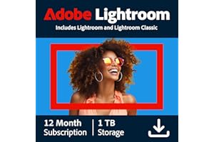 Adobe Lightroom + Lightroom-Classic 1 TB storage - AI-assisted photo editor - 1 User - 1 Year Subscription [Digital Download]