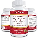New! 高吸収 コエンザイム CoQ10 200mg 120カプセル 4ヶ月分 ドクタープラス+ High Absorption CoQ10 200mg 120 Caps