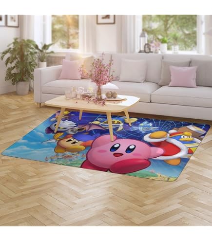 Amazon｜星のカービィ カーペット 滑り止めマット 洗えるラグマット