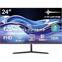 Amazon.co.jp: Minifire 24インチ USB-C 120Hz モニター FHD HDR10