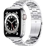AIYIRUO Apple Watch バンド 7 ステンレス Dバックルメタルバンド アップグレードバージョン アップルウォッチ ベルト 45mm 41mm ステンレス 金属ベルト iwatch Apple Watch 7/6/5/4/3/2/1、