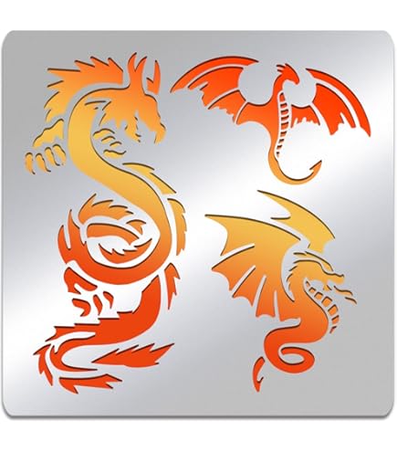 Amazon.co.jp: A4厚紙 ステンシルシート 龍 竜 ドラゴン 【new