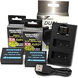 str 富士フィルム NP-W126 / NP-W126S 互換バッテリー 2個 [残量表示可能 純正充電器で充電可能 純正品と同じように使用可能]＆ デュアル USB 急速 互換充電器 カメラ バッテリー チャージャー BC-W126 / BC-W
