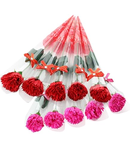 Amazon｜【100本】造花カーネーションピック 長さ19cm レッド