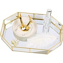 Amazon｜HIGHAWK 金属 ガラス トレイ 小物入れ ゴールデン 鍵