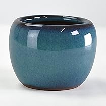 青緑色の陶器製多肉植物*2 多肉植物・観葉植物・盆栽用 山野草・ミニ盆栽に合う水色&紫色