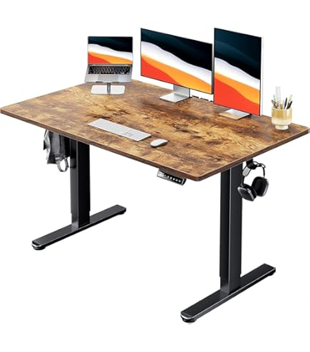 FEZIBO 電動 昇降式デスク幅120cm 奥行60cm 高さ72-118cm Amazon | FEZIBO 電動 昇降式デスク スタンディングデスク 幅