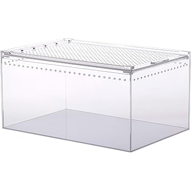 【新品・2個セット】 爬虫類 両生類 昆虫プラスチックケージ 30×20×15 Amazon | Wallfire 爬虫類 ケージ レオパ ケージ 透明 トカゲ