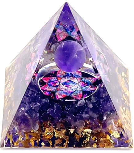 超・高波動　陰陽統合オルゴナイト勾玉　大　紫 天使の靈氣入り！《勾玉（大）陰陽2個セット≫ 【紫色】三種の神器の