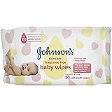 Johnson's Skincare Fragrance Free Baby Wipes 20 Pack