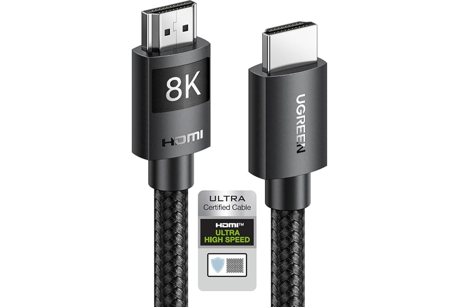 UGREEN 10K 8K@60Hz Certified HDMI 2.1 Cable 2M Ultra Speed 4K 240Hz | Braided Cord Support 48Gbps Dynamic HDR eARC Dolby Atmo