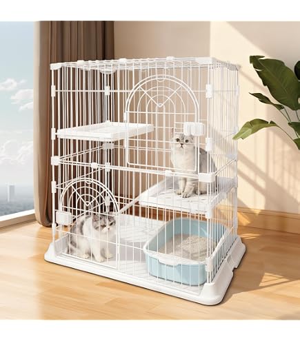Amazon.co.jp: MOTASAN キャットケージ 2段 幅86cm 猫ケージ 幅広 多頭