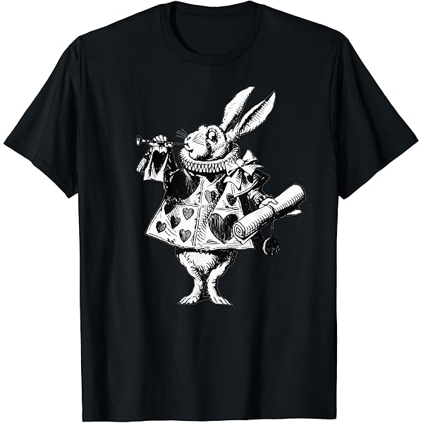 Amazon | 不思議の国のアリス 白ウサギ トランプデザイン Tシャツ | T