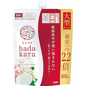 hadakara(ハダカラ) ボディソープ フレッシュフローラルの香り つめかえ用大型サイズ 800ml