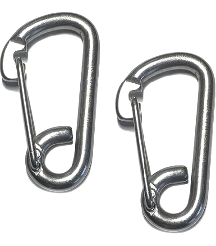 Amazon.co.jp: Stainless Steel Spring Snap Hook Carabiner