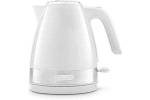 DeLonghi(デロンギ) De'Longhi電気ケトル アクティブ シリーズ KBLA1200J-W イタリアンデザイン 1.0L ワンプッシュオープン 異物混入防止フィルタ 見やすい水量計 電源コードホルダー [トゥルーホワイト] ファミリー登