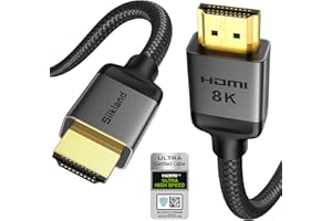 Silkland 10K 8K HDMI 2.1 Cable Certified, [4K@240Hz 144Hz 120Hz, 8K@60Hz] Ultra High Speed HDMI Cable 48Gbps Upgrade Braided,HDR, eARC, HDCP 2.3, Compatible for Xbox/PS5/PS4/Roku TV-2M