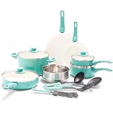 Set Pentole GreenLife Soft Grip Antiaderente Ceramica (1QT E 2QT Con Coperchi): PFAS-Free, Lavabile In Lavastoviglie, Blu Caraibico - 5