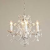 Saint Mossi シャンデリア クリスタル クリスタル 調 ガラス シャンデリアシーリングライト 4灯 E17口金 照明 照明器具 天井照明 アンティーク ガラス LED ダイニング用 食卓用 おしゃれ 可愛い 姫系 ゴージャス かわいい インテリア 電気 ライト シーリング 4畳